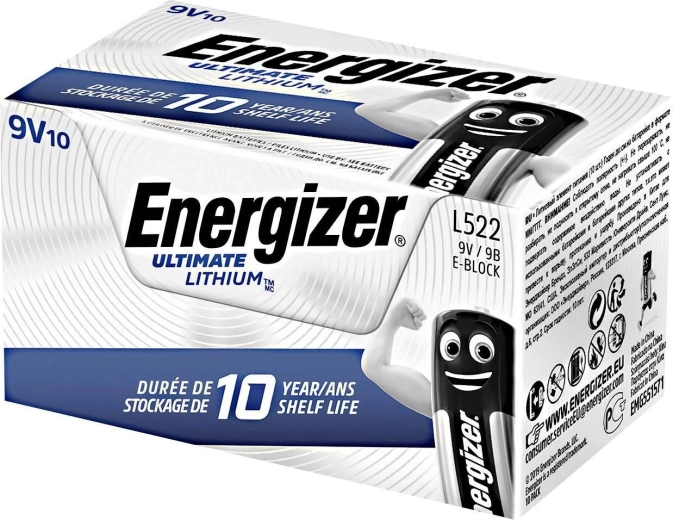 Baterie litiu 9V ENERGIZER Ultimate Lithium, pachet 10 buc