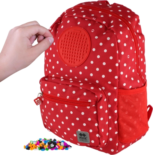 Rucsac pentru copii Pixie Crew roșu cu buline albe