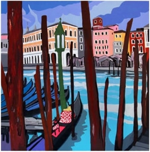 Pictură după numere Barcă la debarcader 40 × 50 cm