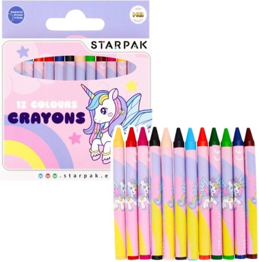 Creioane cerate Unicorn – set de 12 culori