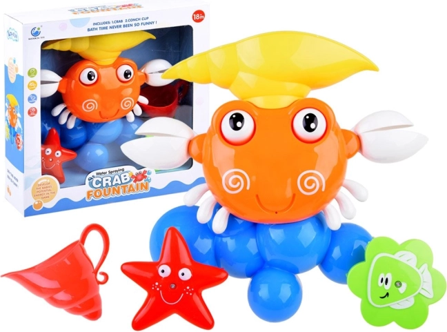 Jucărie de baie cu apă – crab cu fântână și ventuze