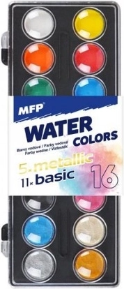 Acuarele 16 bucăți în cutie din plastic