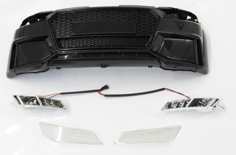 Bară față pentru vehicul electric pentru copii Audi TTRS, neagră - 1 bucată