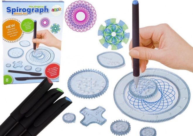 Set Spirograf cu Cercuri și Creioane 28 bucăți