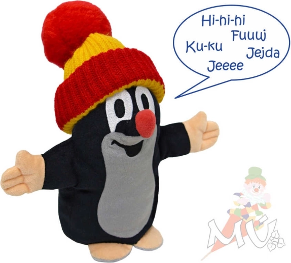 Marionetă de pluș vorbitoare Cârtița cu sunete, 25 cm