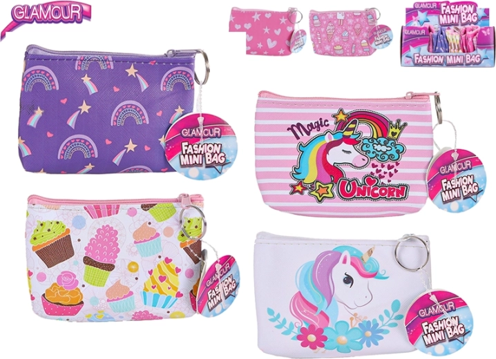 Glamour portofel pentru copii cu fermoar 13 × 9 cm