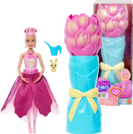 Barbie Petal Pop surpriză florală lalea roz cu accesorii