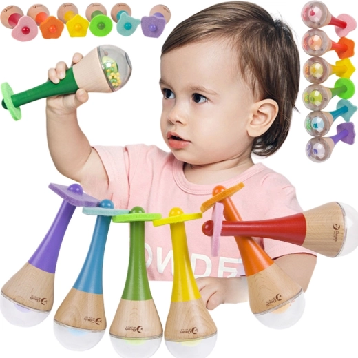 Zornăitoare din lemn și maracas 2 în 1 Classic World - 1 bucată