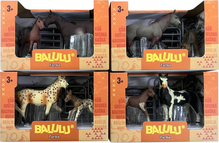 BALULU set de joacă cal cu mânz, sortiment - 1 bucată