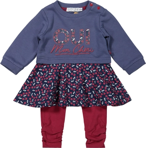 Set Dirkje pentru fetițe – rochie și colanți, albastru (mărimea 62)