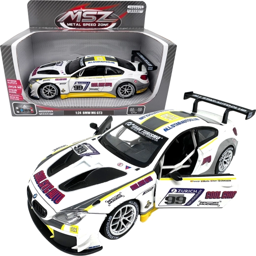 Model metalic mașină de curse 1:24 BMW M6 GT3 alb