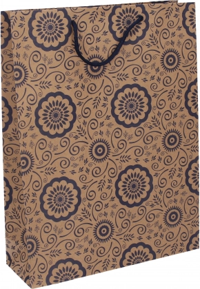 Pungă cadou kraft L 27,5 × 36,5 × 9 cm