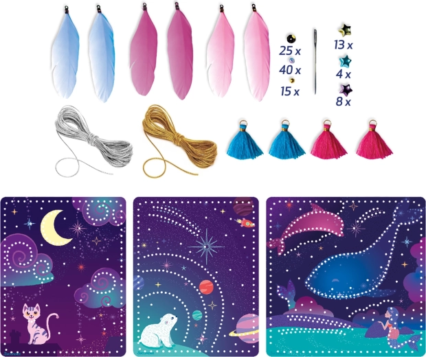 Lovely Box felicitări brodate – set creativ pentru cărți poștale brodate