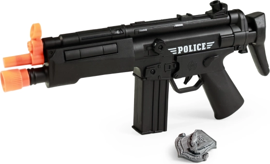 Pistol mitralieră polițienească din plastic cu sunet