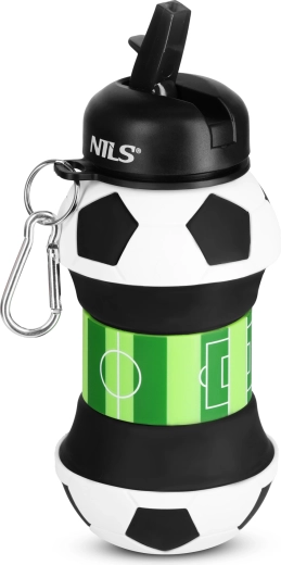 NILS Camp sticlă pliabilă din silicon pentru copii 550 ml fotbal