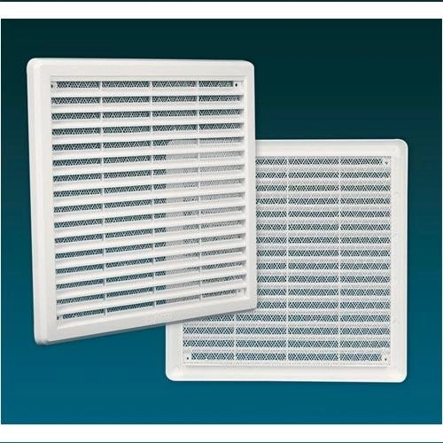 Grilaj de ventilație cu plasă, 100 × 100 mm, alb