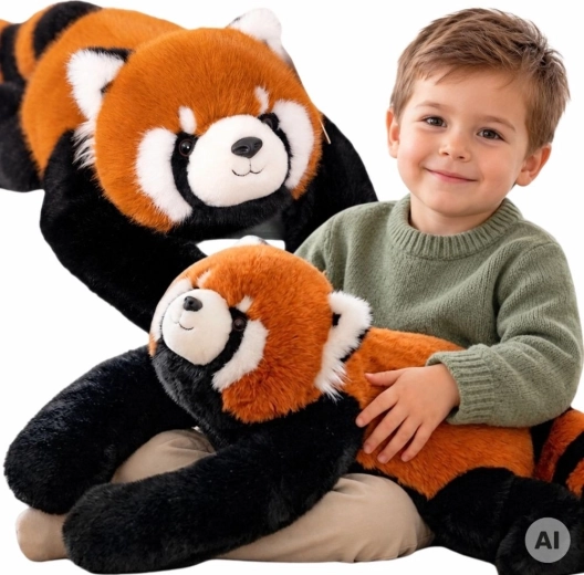 WOOPIE panda roșie senzorială din pluș cu greutate 1,5 kg