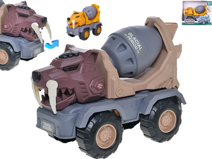 Jucărie betonieră de construcții Tigru cu dinți sabie