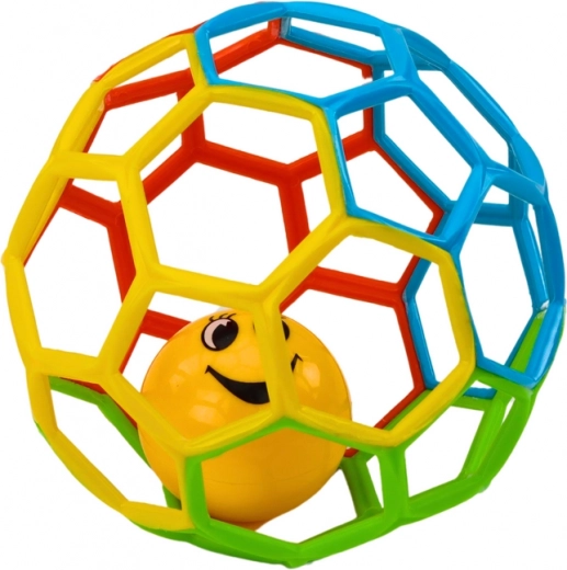 Mingea de cauciuc pentru copii cu zornăitoare Clopoțica Colorată