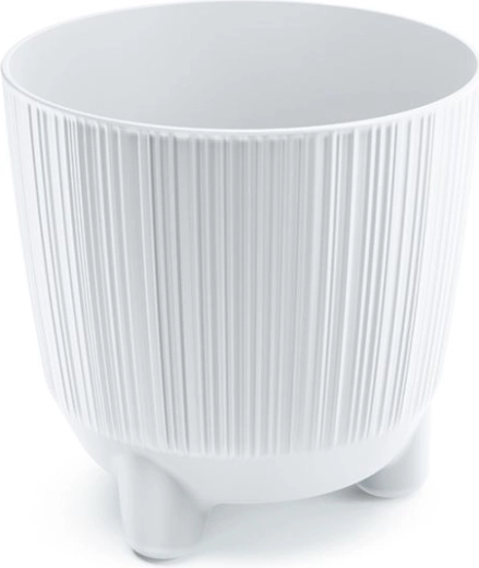Ghiveci cu piciorușe RYFO, alb, diametru 14,5 cm