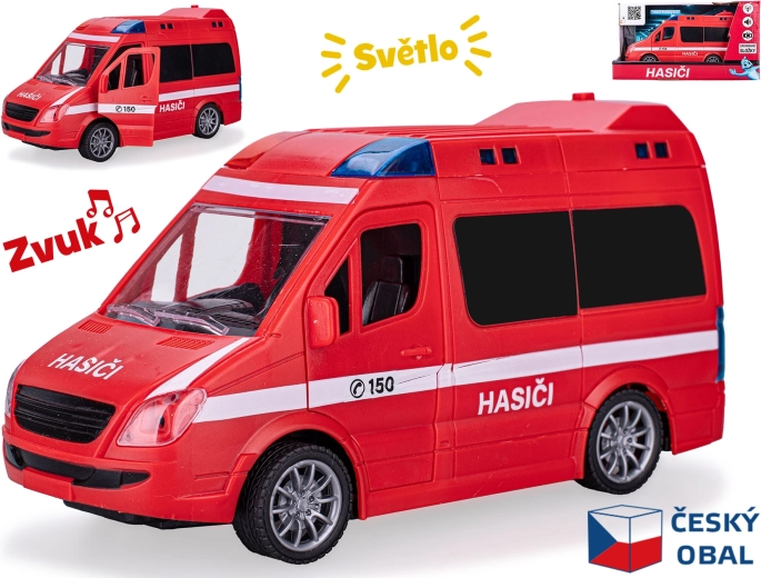 Mașină de pompieri cu mecanism de inerție 1:20 cu lumini și sunete