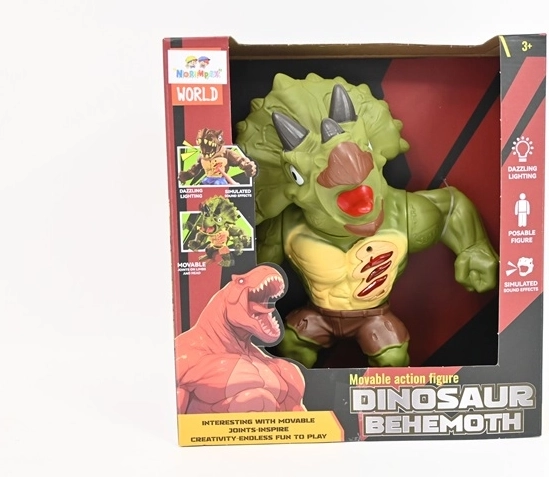 Behemoth dinozaur triceratops cu lumină și sunet 21 cm