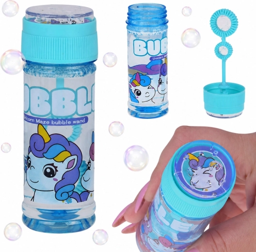 Balonașe de săpun cu unicorn 65 ml cu joc labirint pe capac