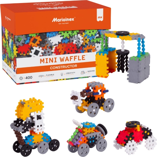 Set de construcție MINI WAFFLE Constructor 400 piese MARIOINEX