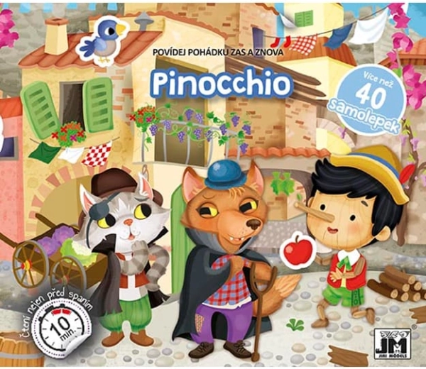 Povestește basmul Pinocchio – carte interactivă cu autocolante