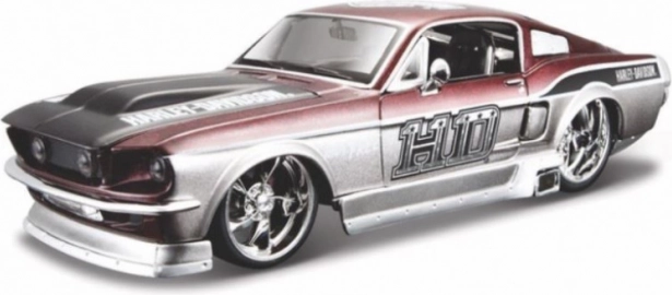 Model auto de colecție FORD MUSTANG GT 1967 1:24 – licență HARLEY-DAVIDSON