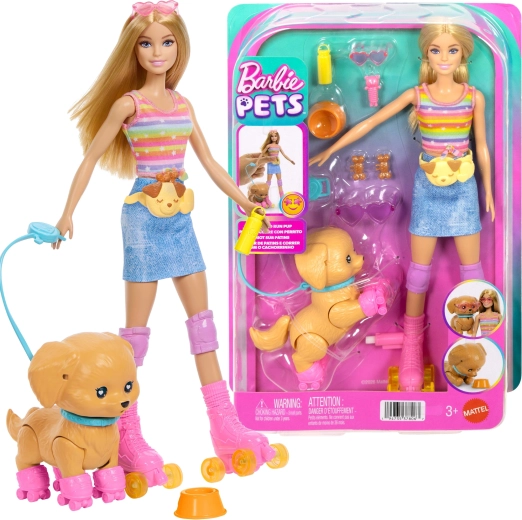 Set Mattel Barbie Pets cu cățel pe role și accesorii