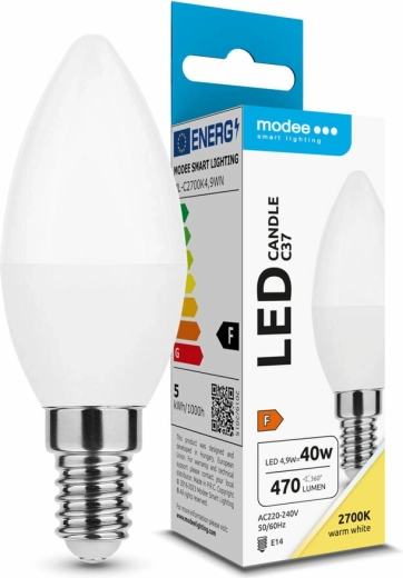 Bec LED Modee tip lumânare E14 4,9 W alb cald