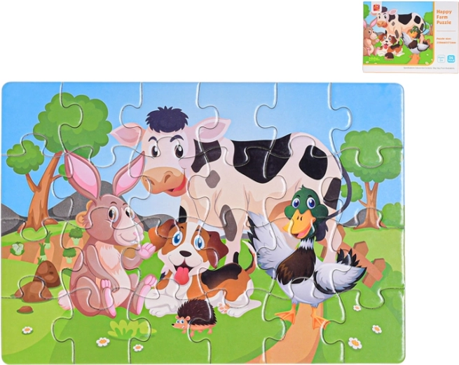 Puzzle pentru copii cu animale, 24 piese