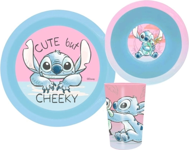 Set de masă din plastic, 3 piese, Lilo și Stitch