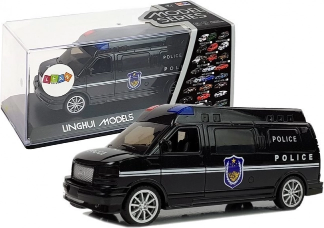 Mașină de poliție cu mecanism pull-back, lumini și sunete