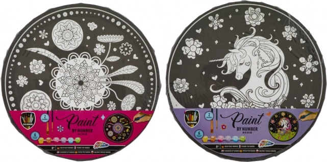 Pictură după numere – tablou rotund 30 cm