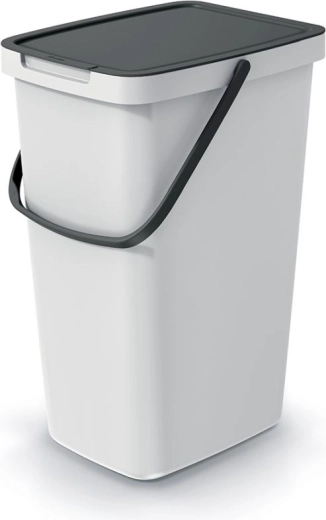 Coș de gunoi 20 l culoare cenușie cu capac negru SYSTEMA Q COLLECT