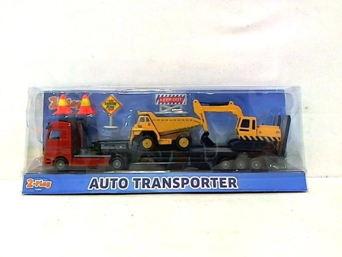 Autotransportor cu două vehicule de construcții