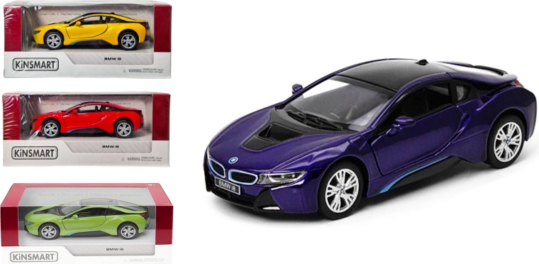 Model metalic BMW i8 1:36 cu mecanism pull-back