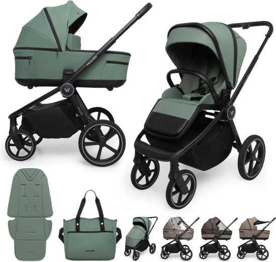 Cărucior combinat Muuvo Five 2 în 1 Pine Green