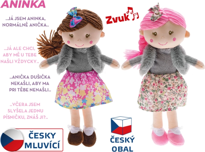 Păpușă de pânză vorbitoare Aninka 30 cm