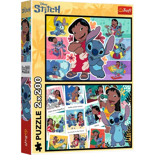 Puzzle 2x200 Viața Veselă a lui Stitche - Disney Lilo și Stitch