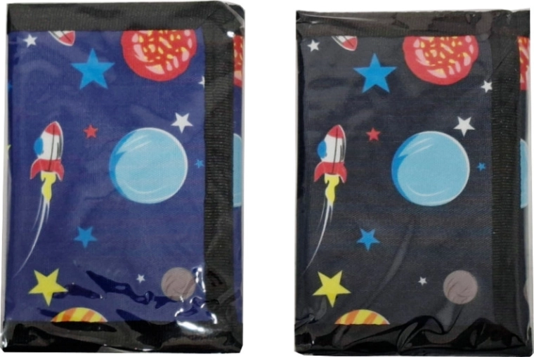 Portofel textil pentru copii cu motiv spațial
