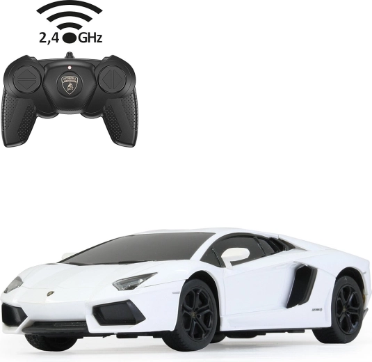 Mașină Lamborghini Aventador cu telecomandă 1:24, albă
