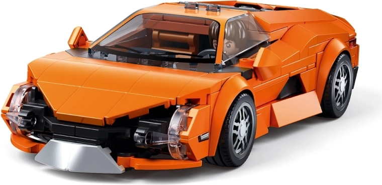 Mașină sport portocalie Sluban ModelBricks la scara 1:32