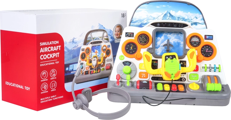 Simulator de zbor pentru copii – cockpitul micului pilot