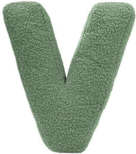 Mealini literă de pluș V verde - 1 bucată