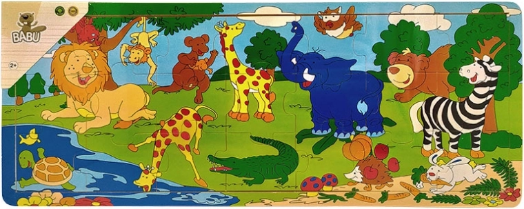 Puzzle de masă ZOO din lemn, 21 piese