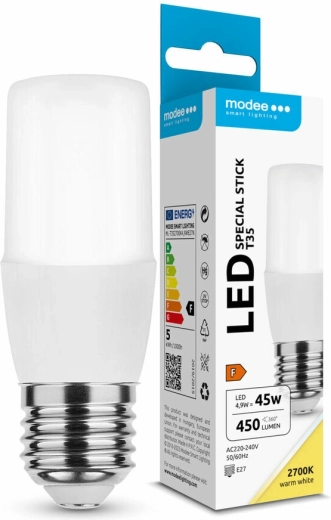 Modee Lighting Bec LED Special Stick T35 4,9 W E27 alb cald 450 lm