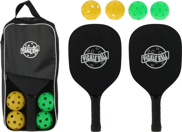 Set de pickleball – 2 palete și 4 mingi